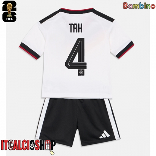 Germania Jonathan Tah #4 Prima Maglia Bambino Mondiali 2026 Manica Corta (+ Pantaloni corti)
